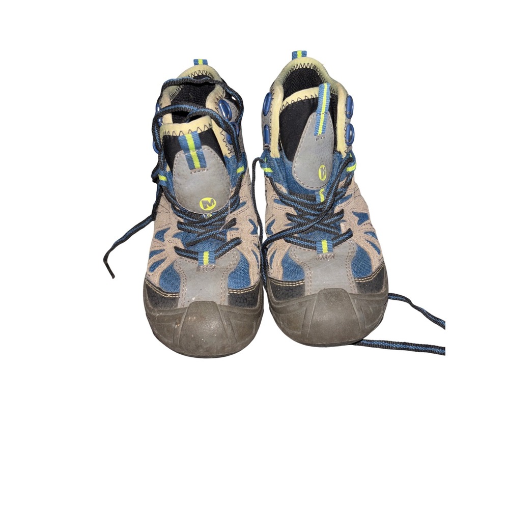 Merrell Capra Mid WTPF Hiking Boots Boys 12.5 Grey Blue Good Waterproof Rugged